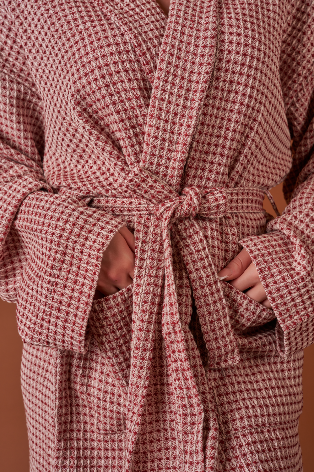 Red Waffle Bathrobe