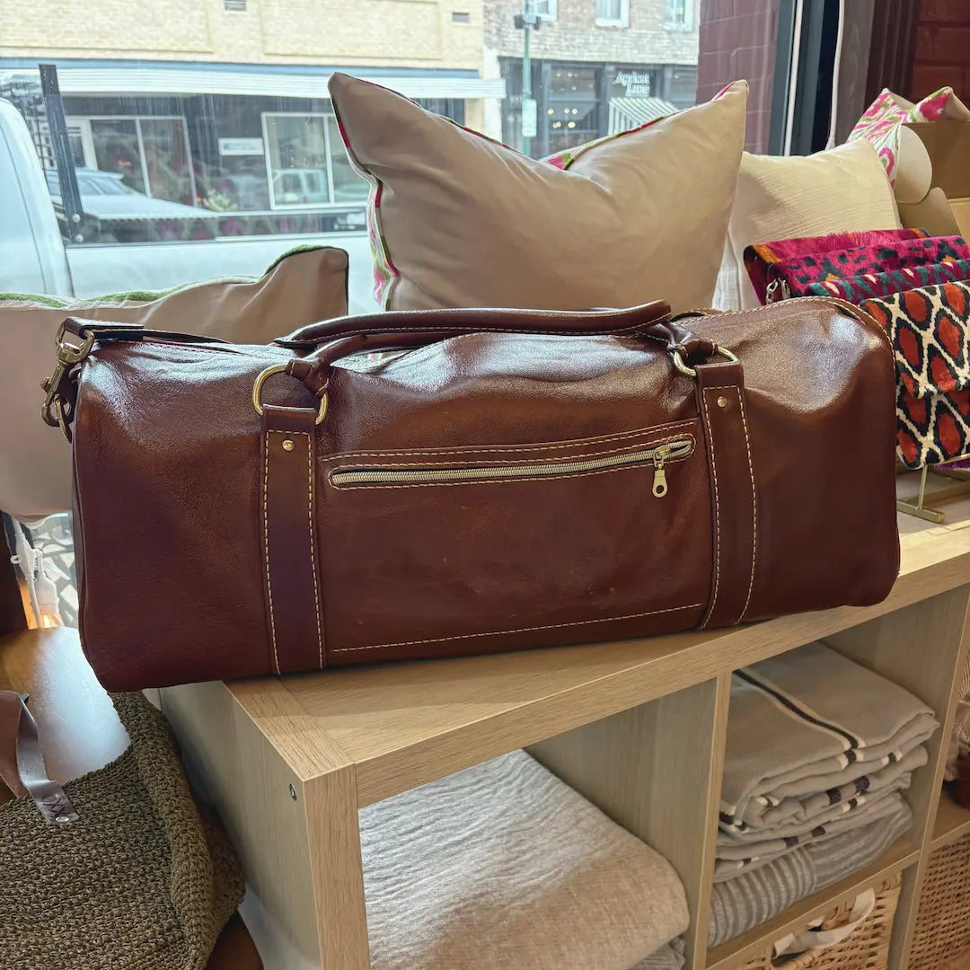 Handmade Texas Cowhide Duffle Bag by Brian Jones