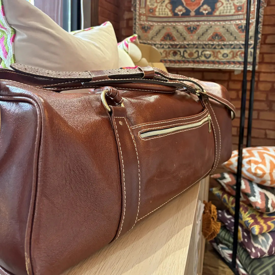 Handmade Texas Cowhide Duffle Bag by Brian Jones