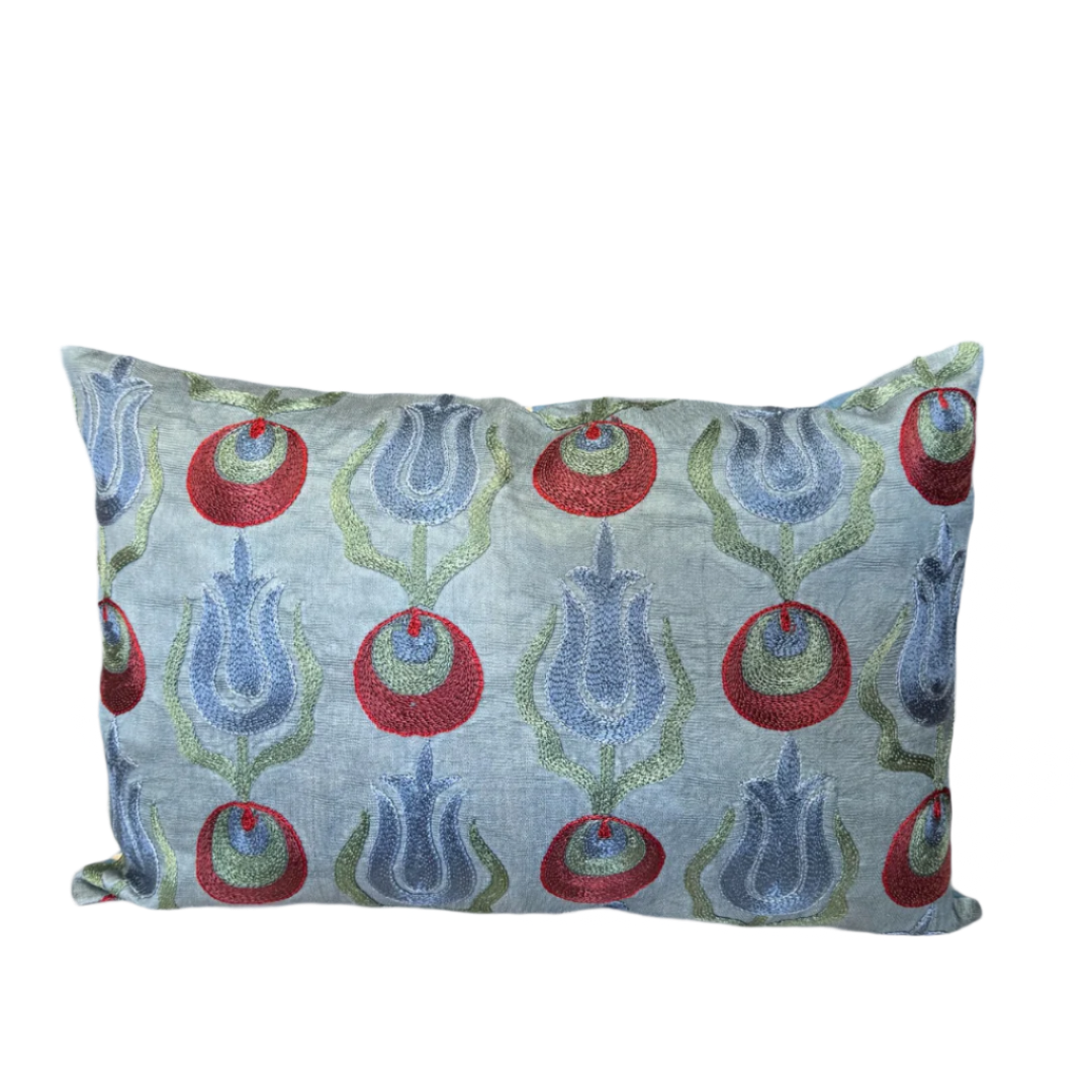 Suzani Pillow Cover | Blue Tulip
