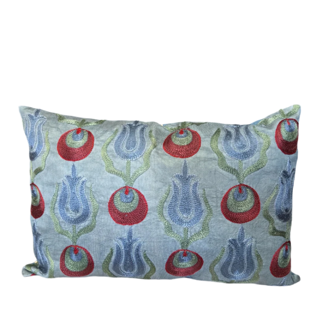 Suzani Pillow Cover | Blue Tulip