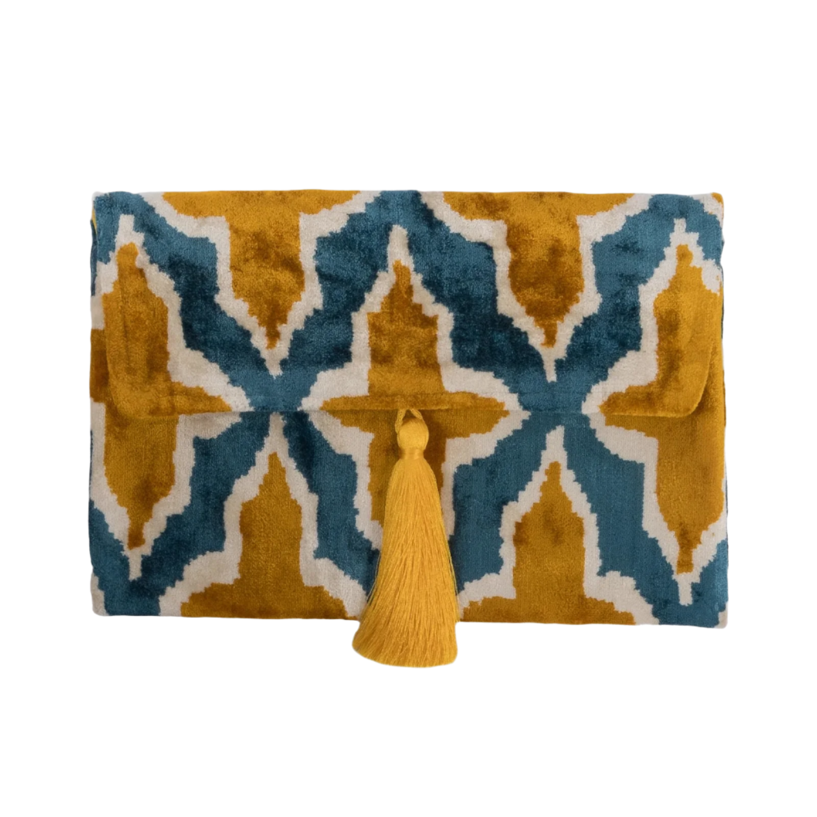 Clutch Bag | Blue & Saffron