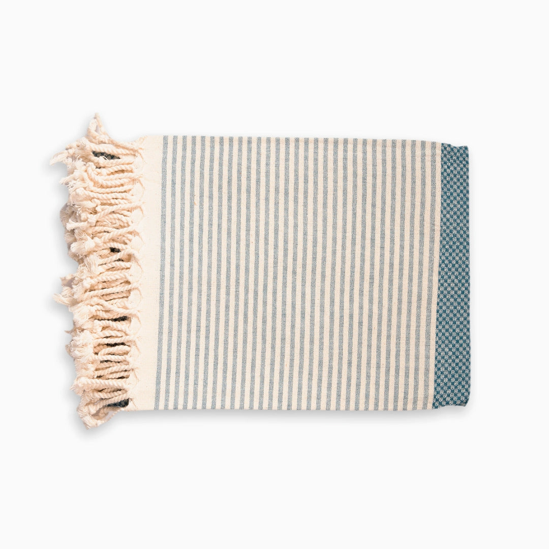 Handwoven Peshtemal Waffle Towel – Turquoise