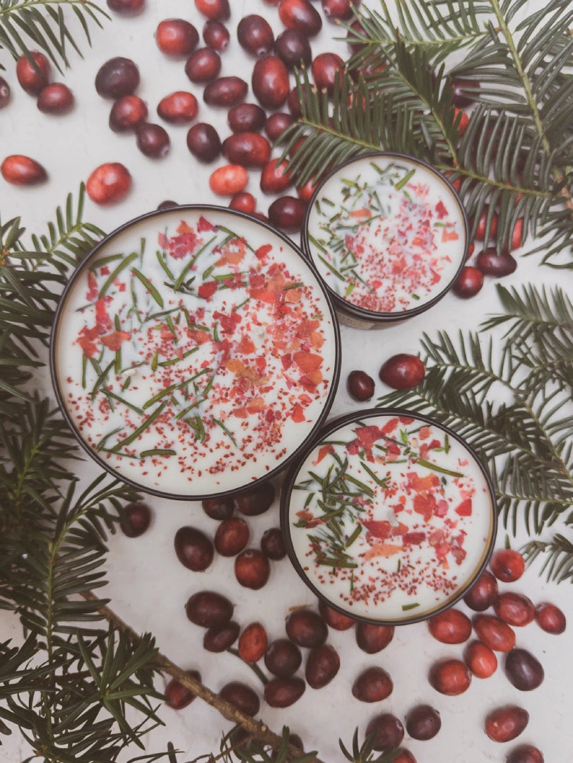 Candle - Gather Here : Cranberry, Pine, Soy, Rose Petal, Yew