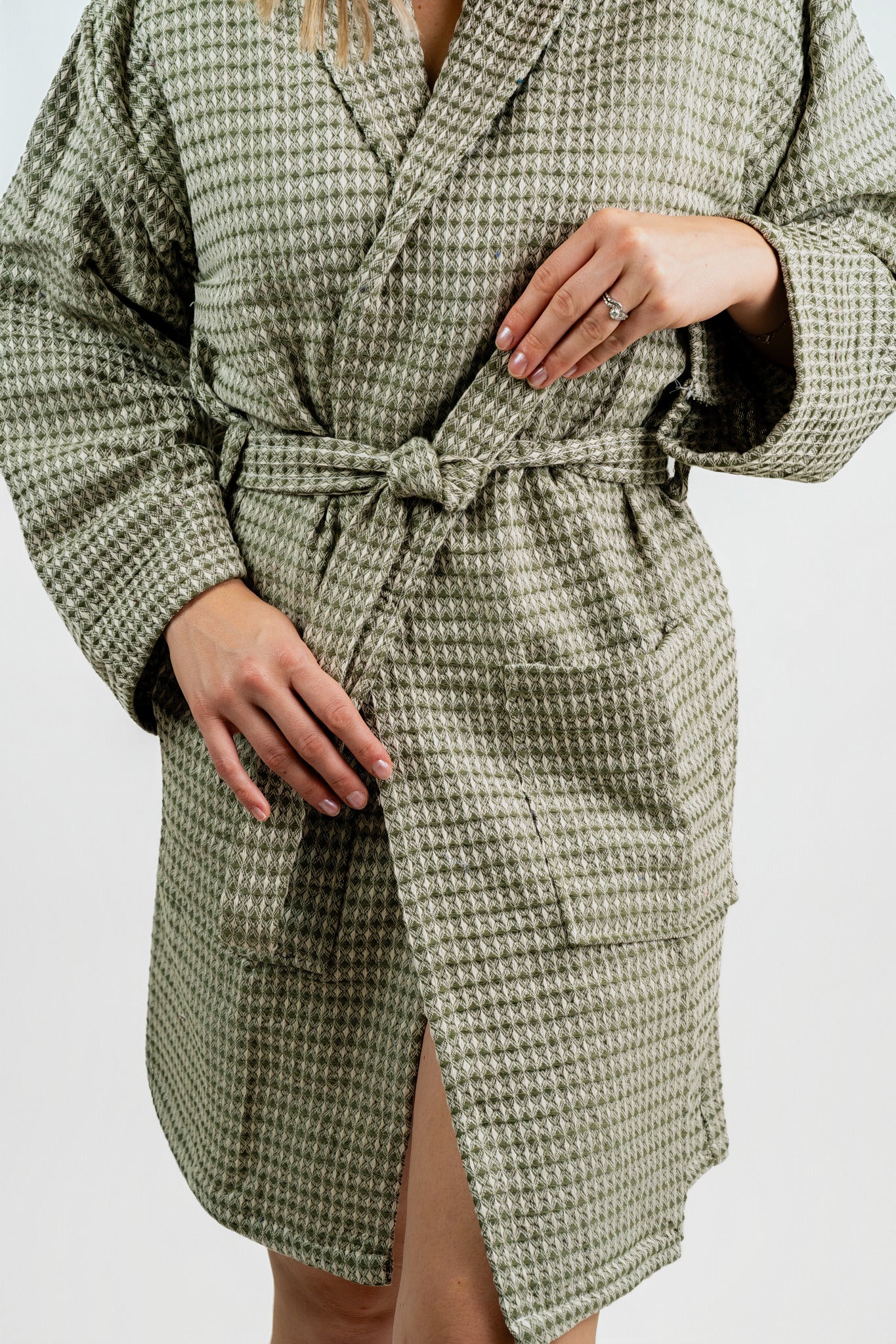 Waffle Weave Peshtemal Bathrobe | Green_NewSeason
