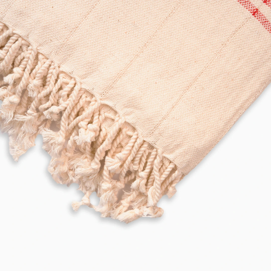 Peshtemal Towel with Red Stripes – Turkish Cotton Linen Towel
