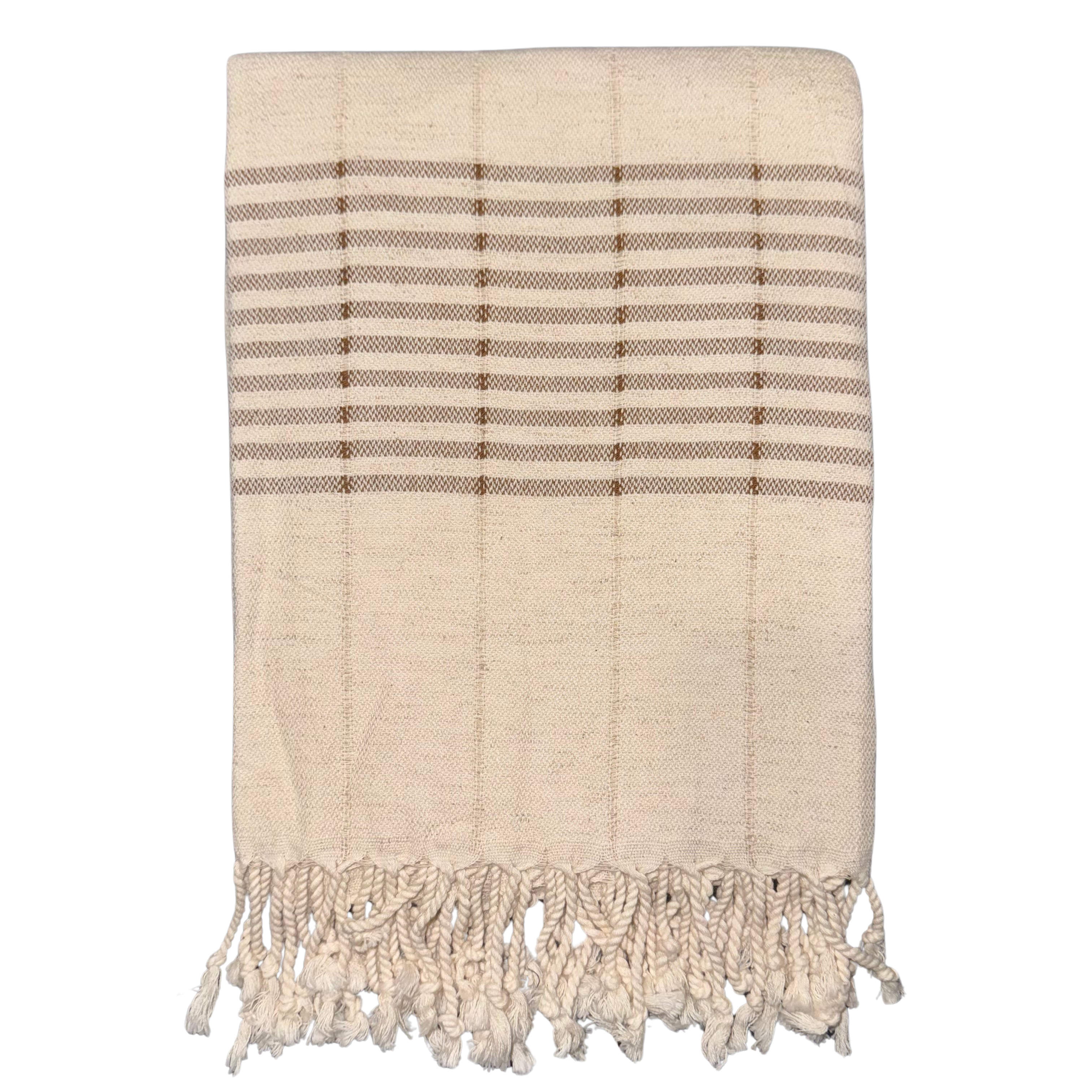 Handwoven Peshtemal Towel – Line Brown