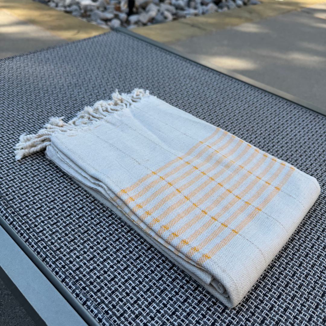 Handwoven Peshtemal Towel – Line Yellow