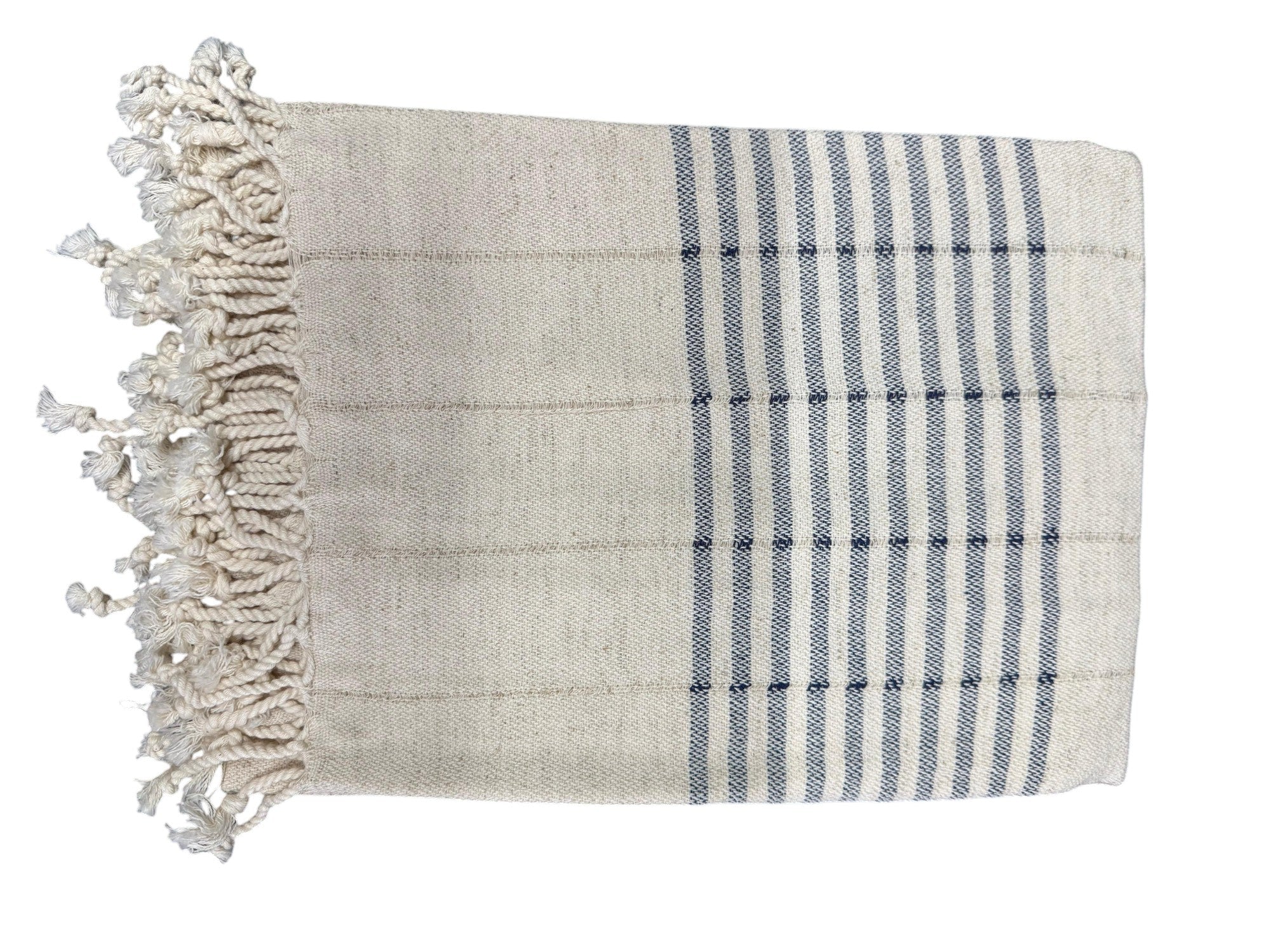 Handwoven Peshtemal Head Towel – Navy Line
