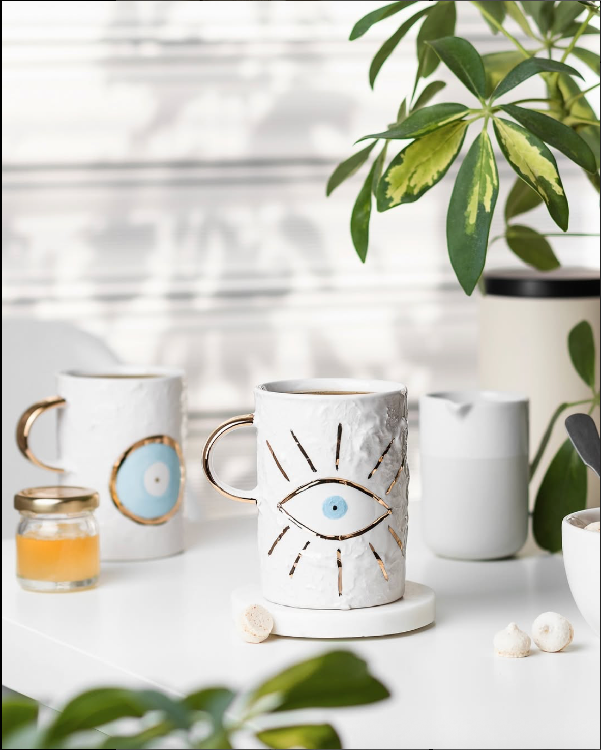 Coffee Cup | Snow Evil Eye 7.6 oz