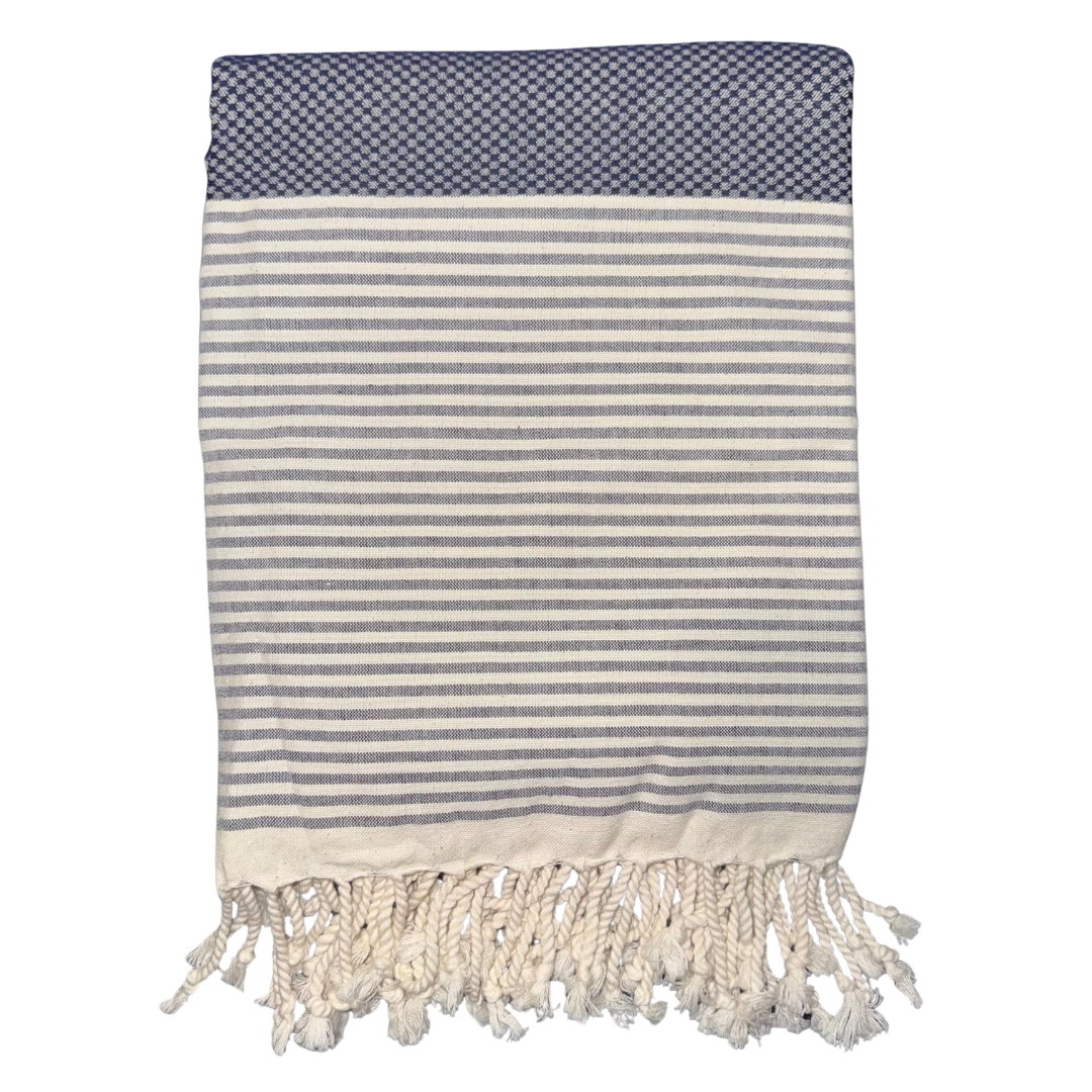 navy peshtemal towel cotton linen turkish towel