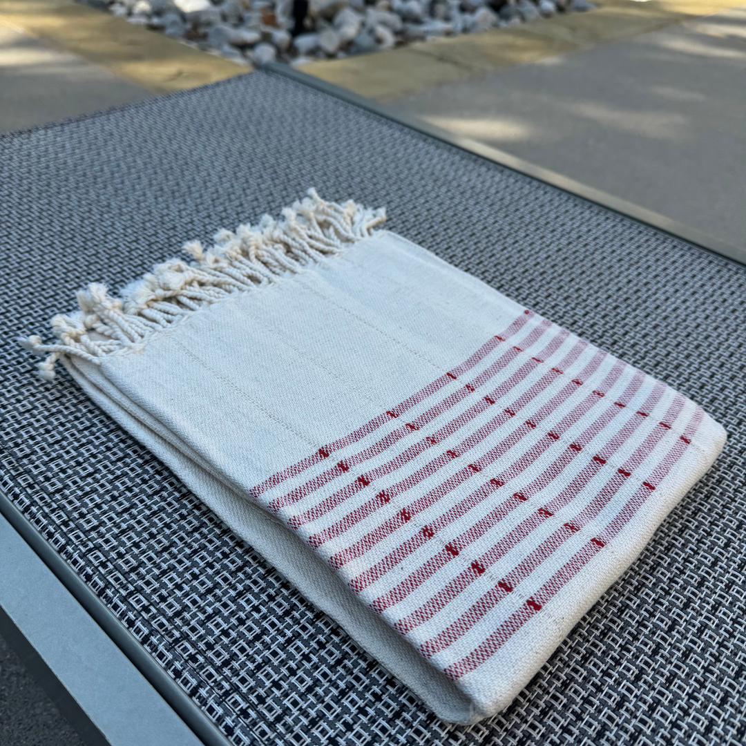Handwoven Peshtemal Towel – Red Line