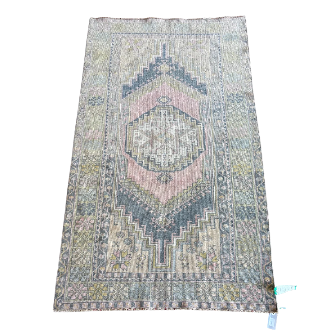 Anadol Pink – Vintage Handwoven Anatolian Wool Rug | 3.11' x 6.7'