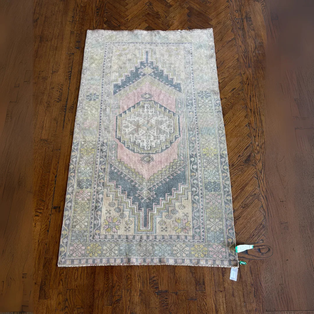 Anadol Pink – Vintage Handwoven Anatolian Wool Rug | 3.11' x 6.7'