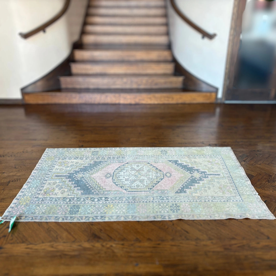 Anadol Pink – Vintage Handwoven Anatolian Wool Rug | 3.11' x 6.7'