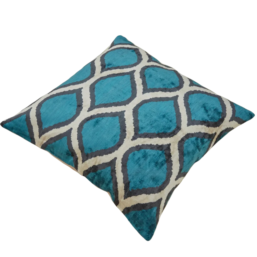 Silk Velvet Pillow Cover Blue Antracite