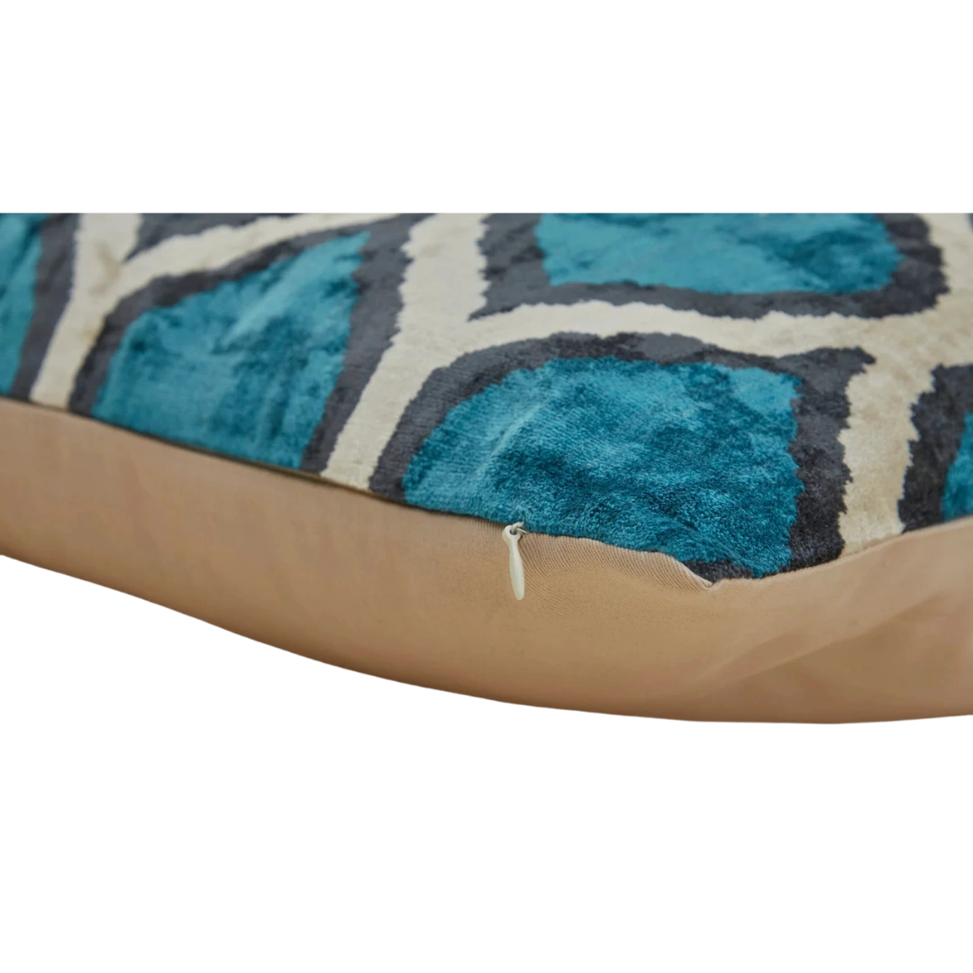 Silk Velvet Pillow Cover Blue Antracite