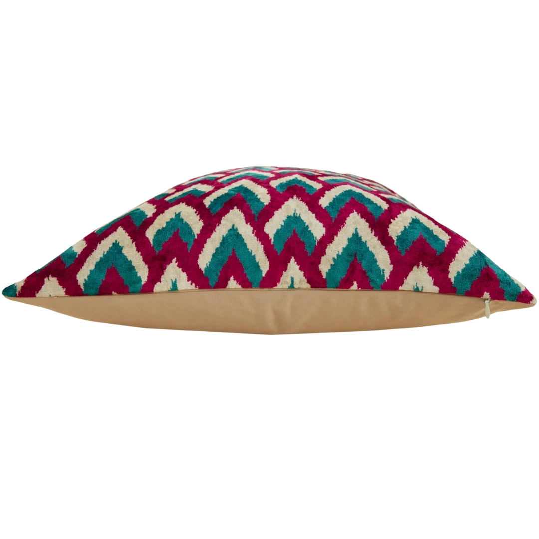 Sillk Velvet Pillow Cover Multicolor Pattern Square