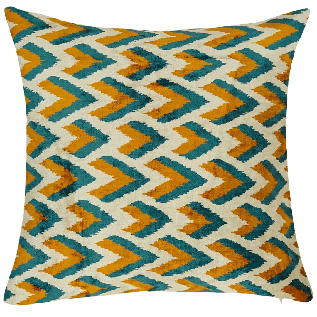 Sillk Velvet Pillow Cover Multicolor Pattern Square