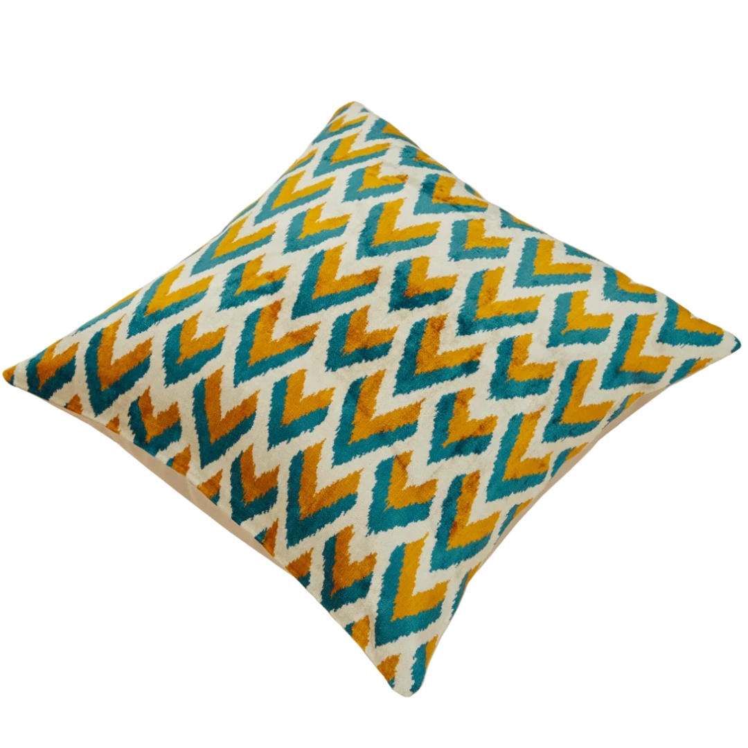 Sillk Velvet Pillow Cover Multicolor Pattern Square