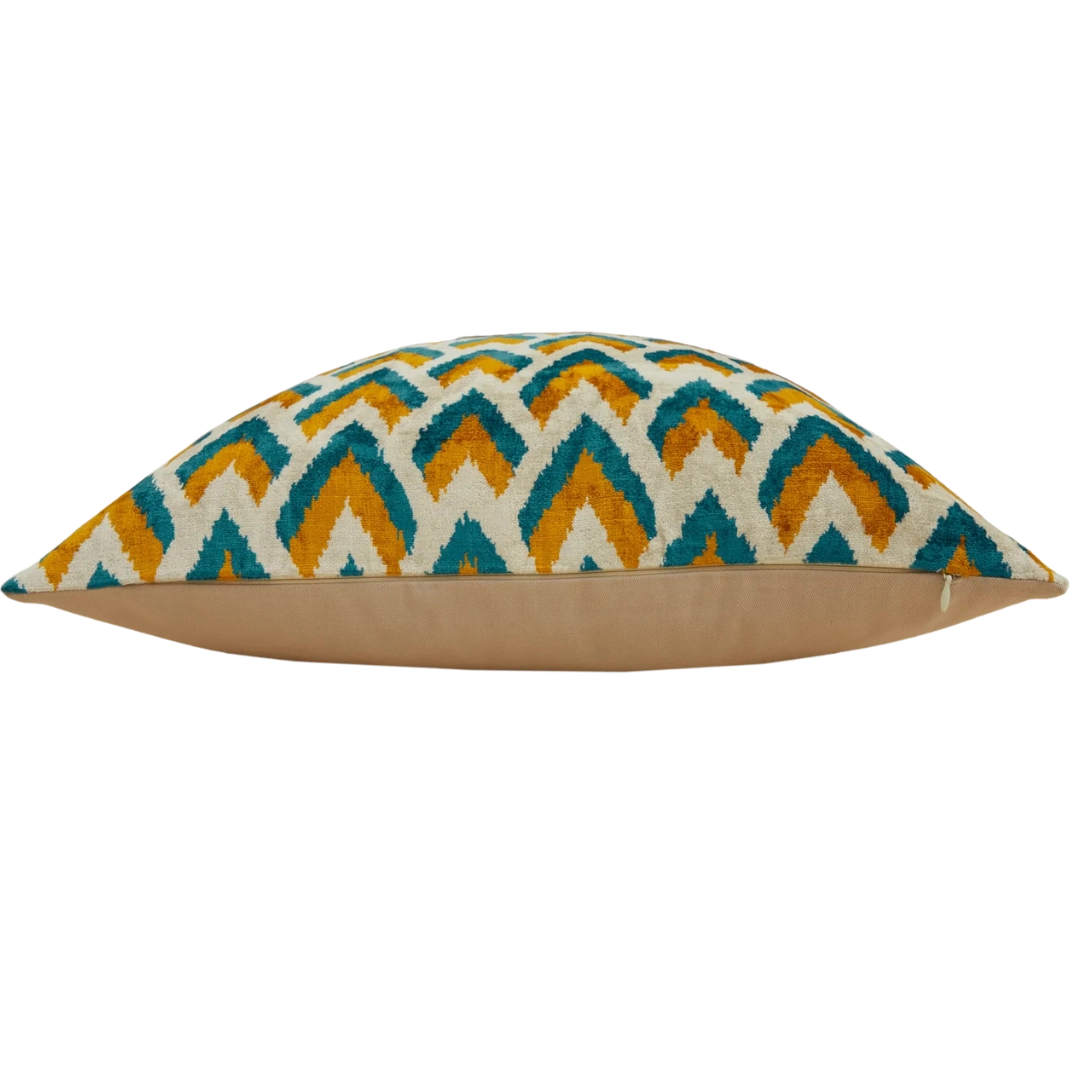 Sillk Velvet Pillow Cover Multicolor Pattern Square