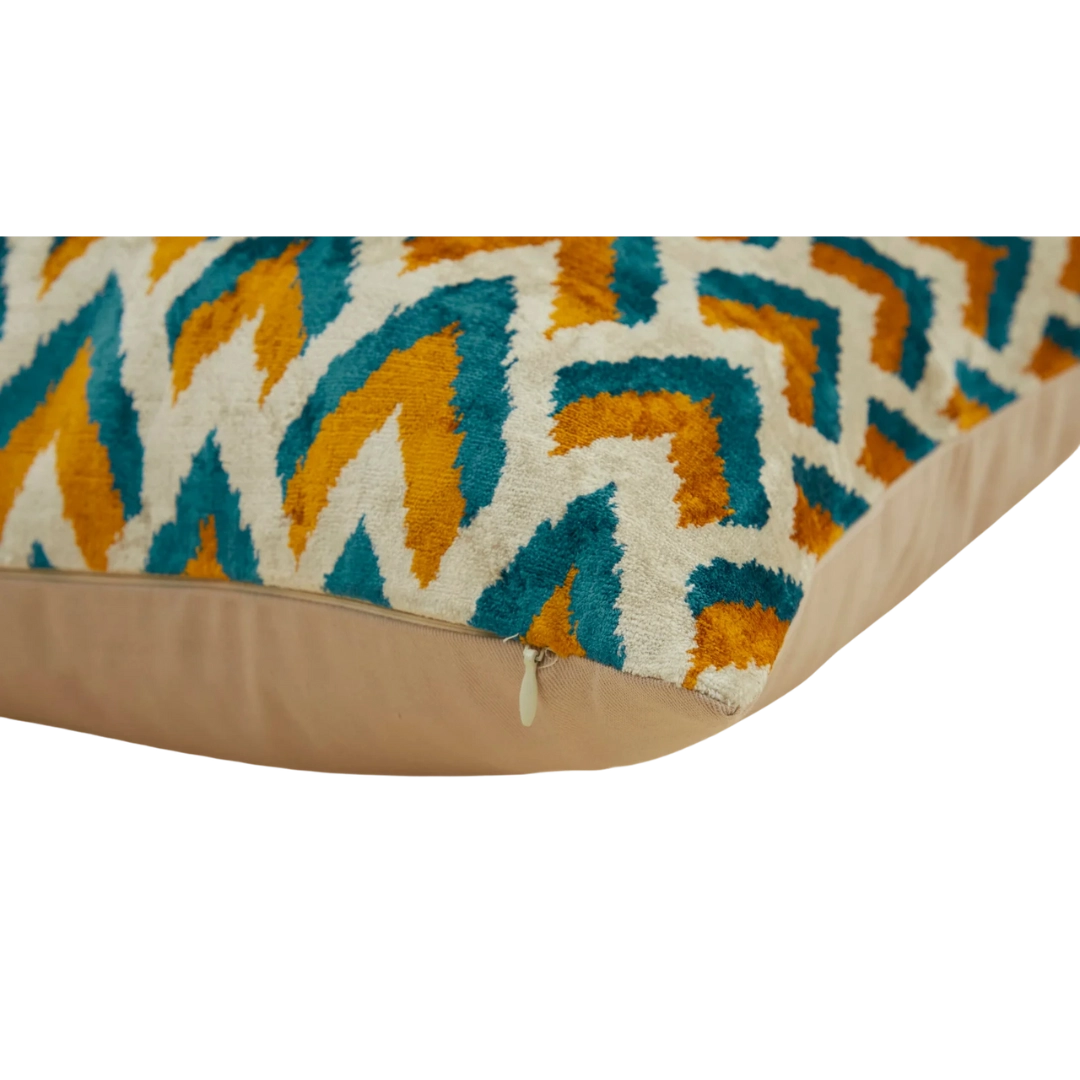 Sillk Velvet Pillow Cover Multicolor Pattern Square