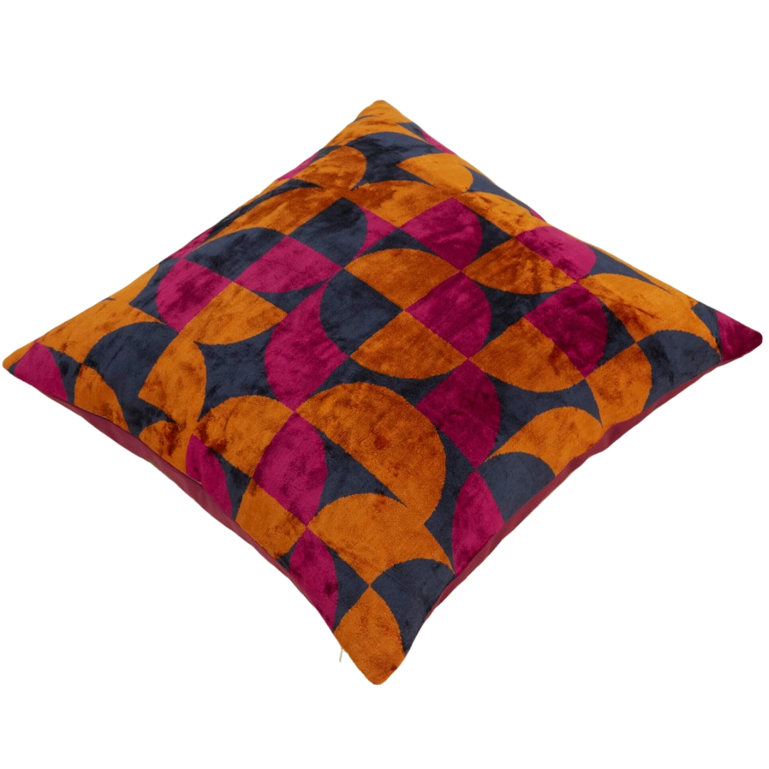 Sillk Velvet Pillow Cover Multicolor Pattern Square