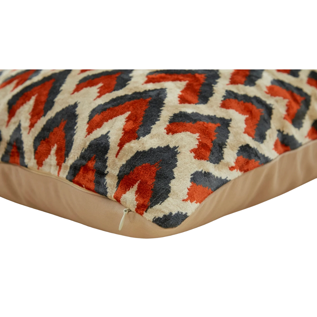 Sillk Velvet Pillow Cover Multicolor Pattern Square