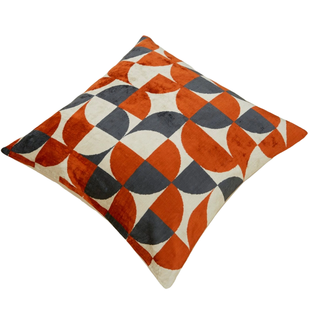 Sillk Velvet Pillow Cover Multicolor Pattern Square