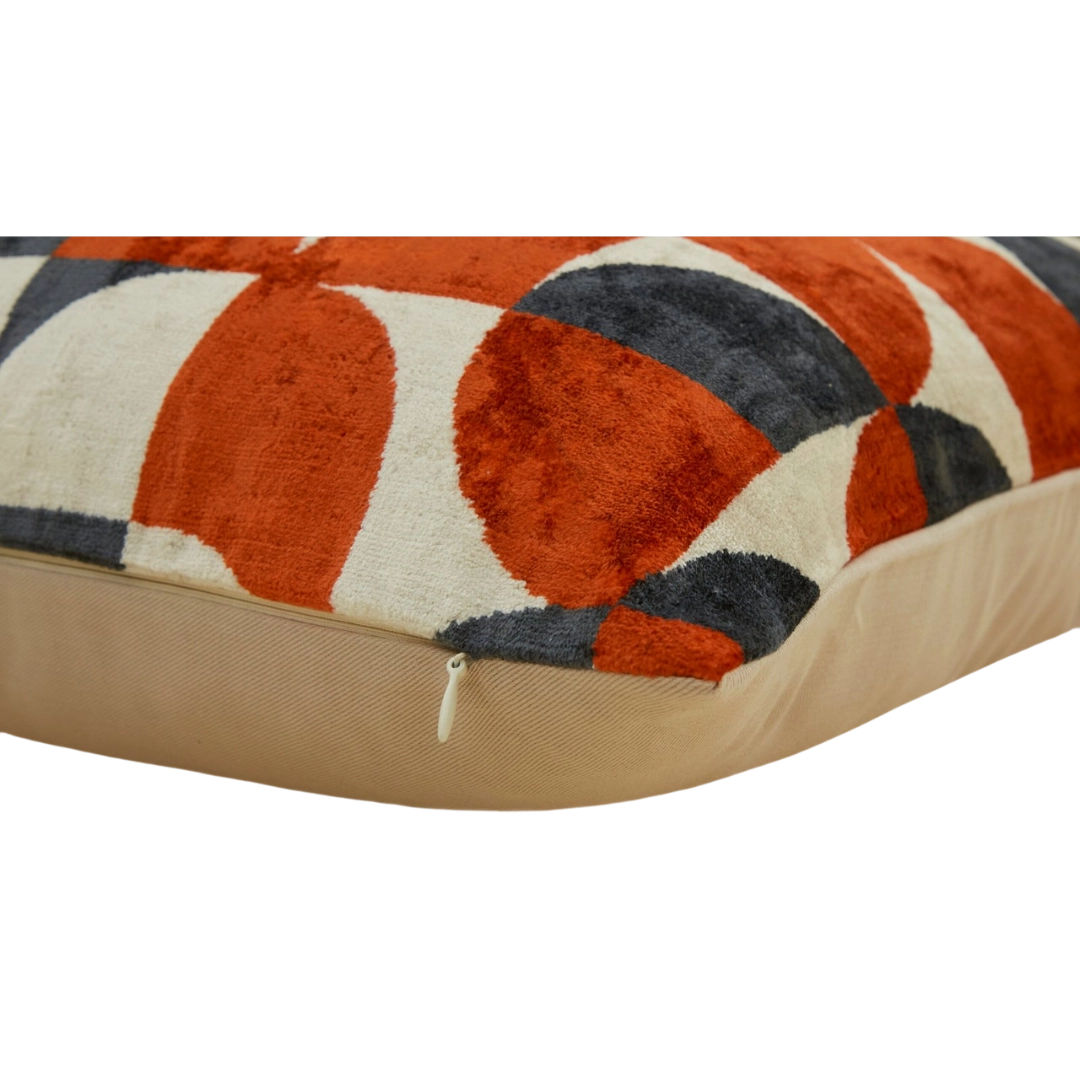 Sillk Velvet Pillow Cover Multicolor Pattern Square