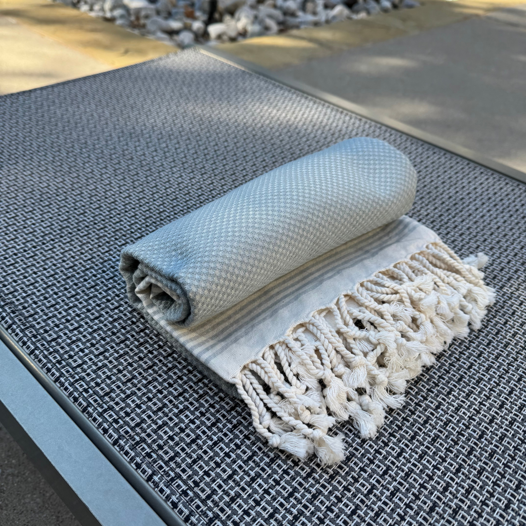 Handwoven Peshtemal Towel – Silver Waffle