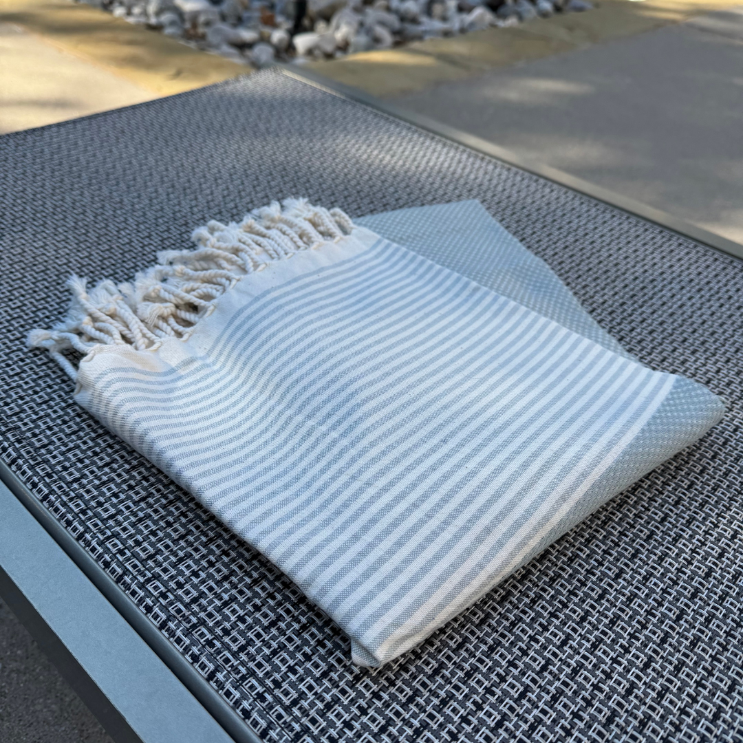Handwoven Peshtemal Towel – Silver Waffle