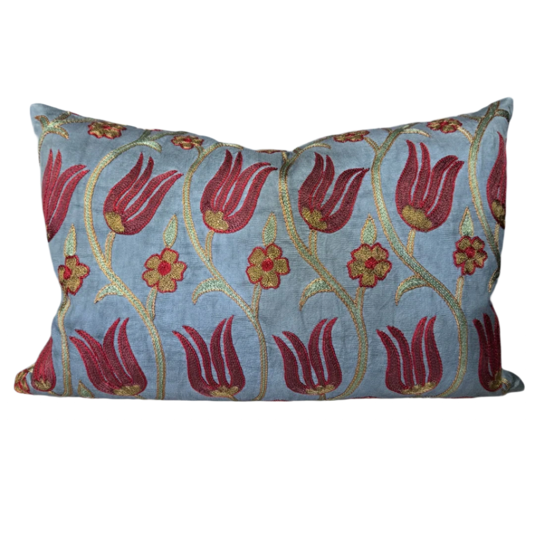 Suzani Pillow Cover | Red Tulip