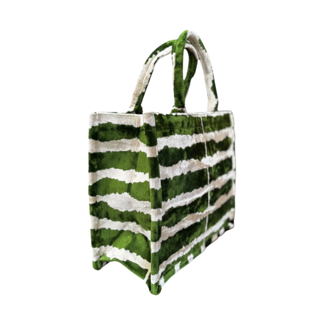 Silk Velvet Tote Bag - Flow Pattern