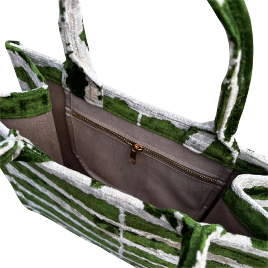 Silk Velvet Tote Bag - Flow Pattern