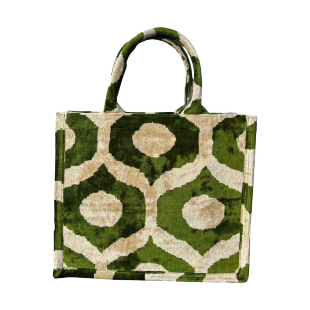 Silk Velvet Tote Bag – Classic Pattern