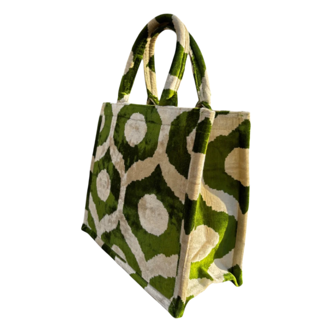 Silk Velvet Tote Bag – Classic Pattern