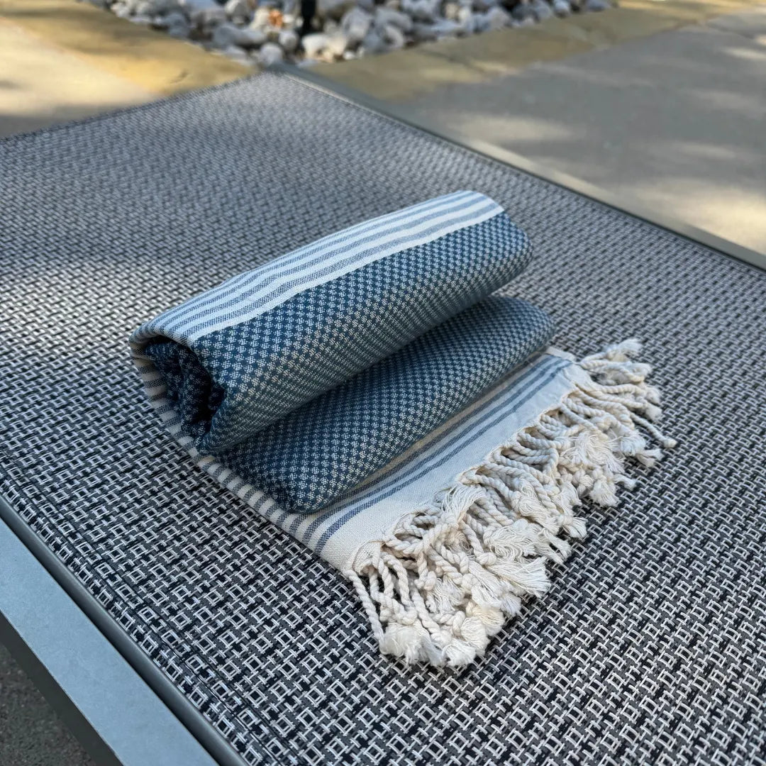 Handwoven Peshtemal Waffle Towel – Turquoise