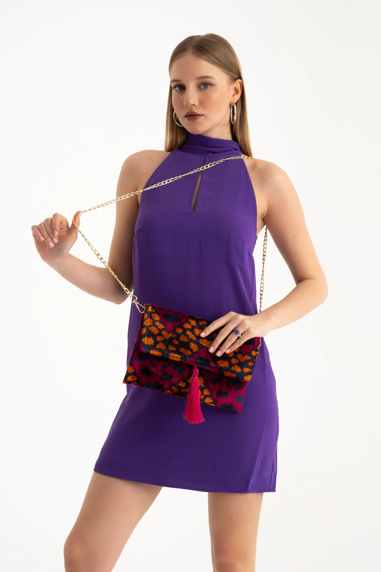 Clutch Bag | Purple & Cinnamon 2