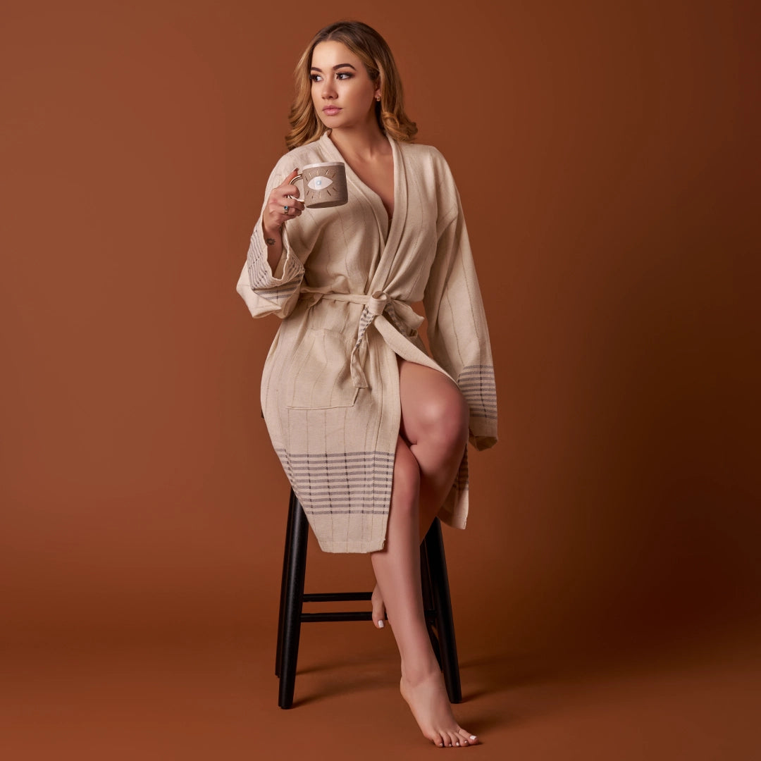 Peshtemal Bathrobe | Gray