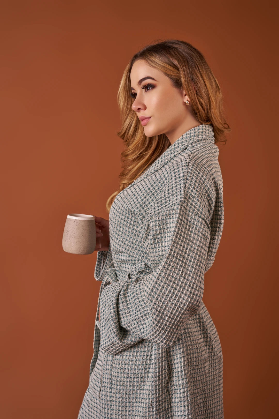 Waffle Weave Peshtemal Bathrobe | Green