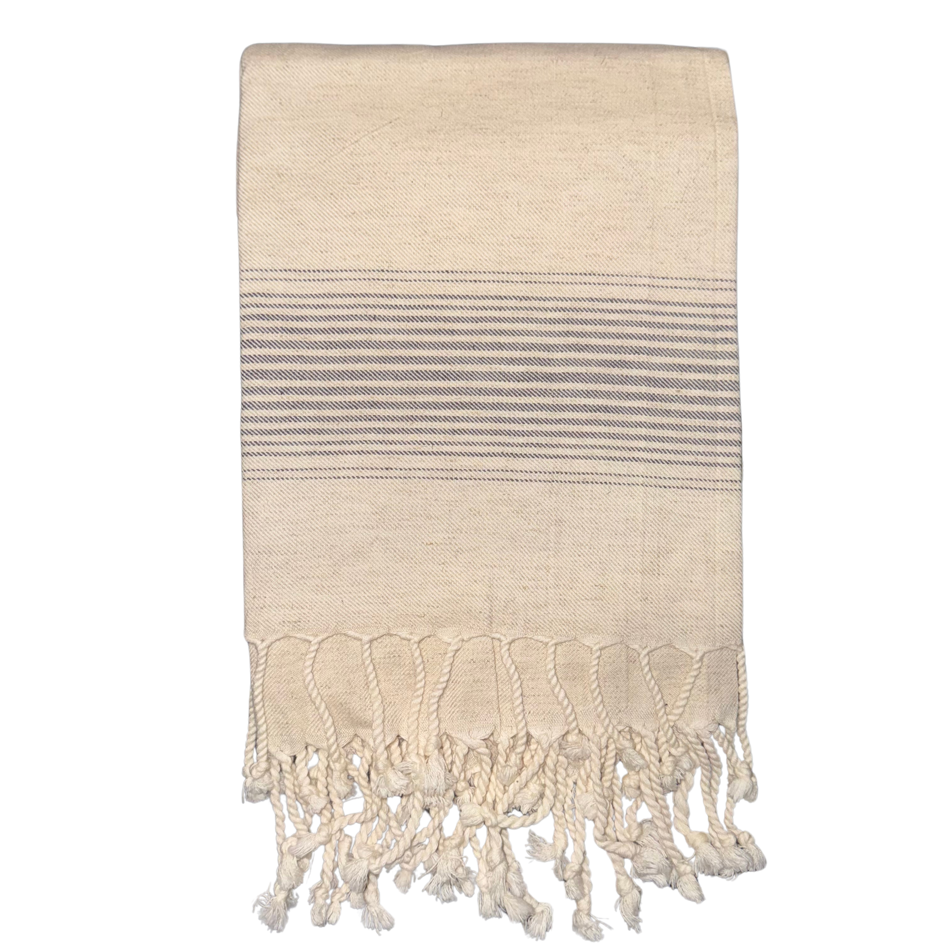 Handwoven Peshtemal Towel – Black Stripe