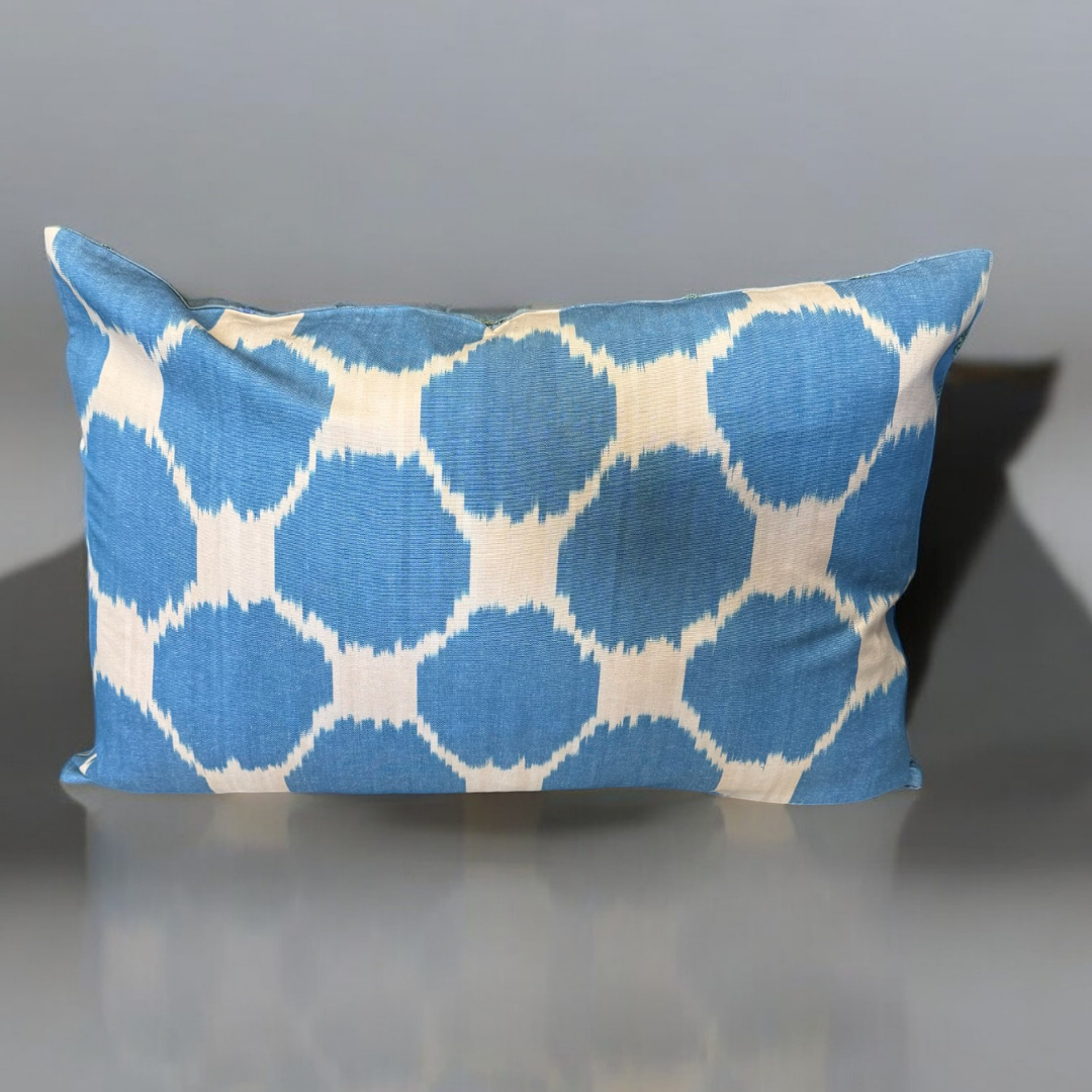 Suzani Blue Tulip Pillow Cover