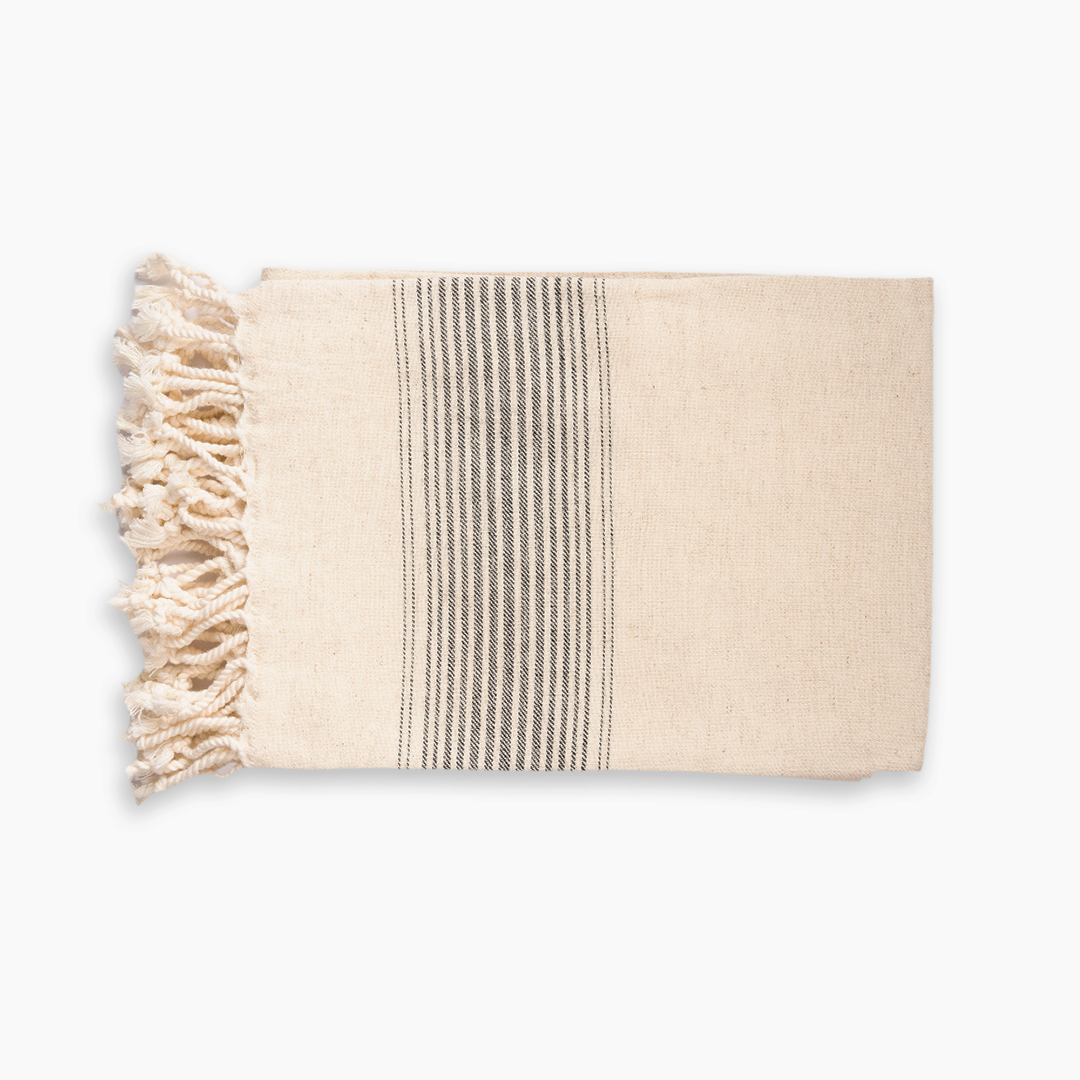 Handwoven Peshtemal Towel – Black Stripe