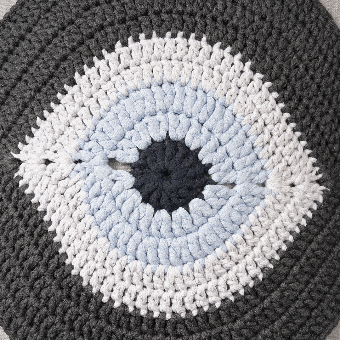 Evil Eye Pillow Cover Gray