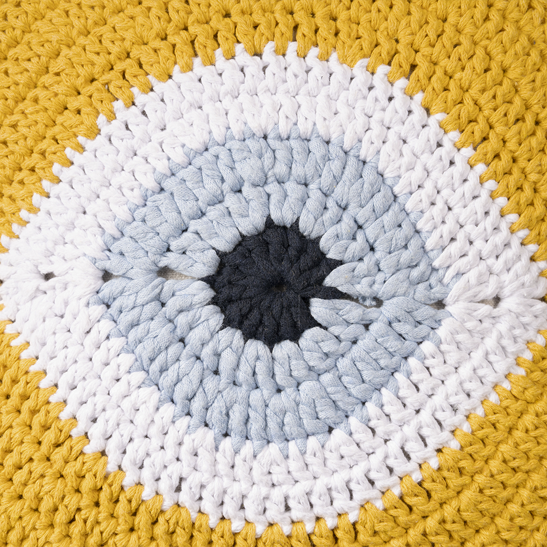 Evil Eye Pillow Cover Yellow