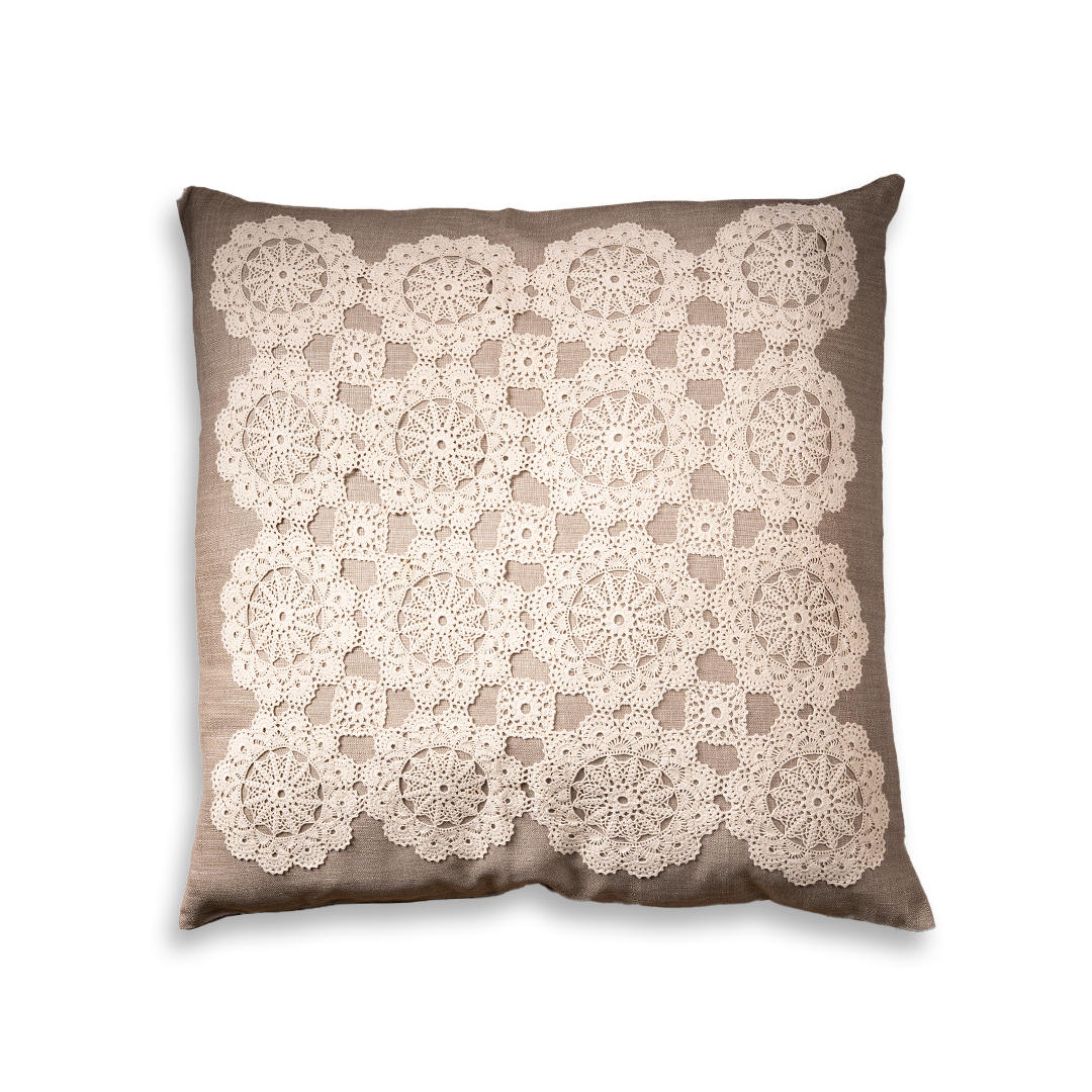 Pillow Cover with Lacework - 17