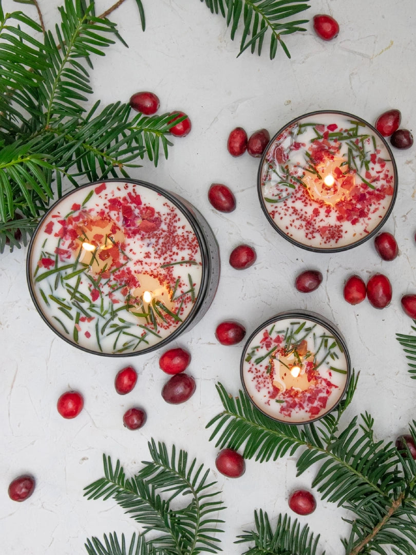 Candle - Gather Here : Cranberry, Pine, Soy, Rose Petal, Yew