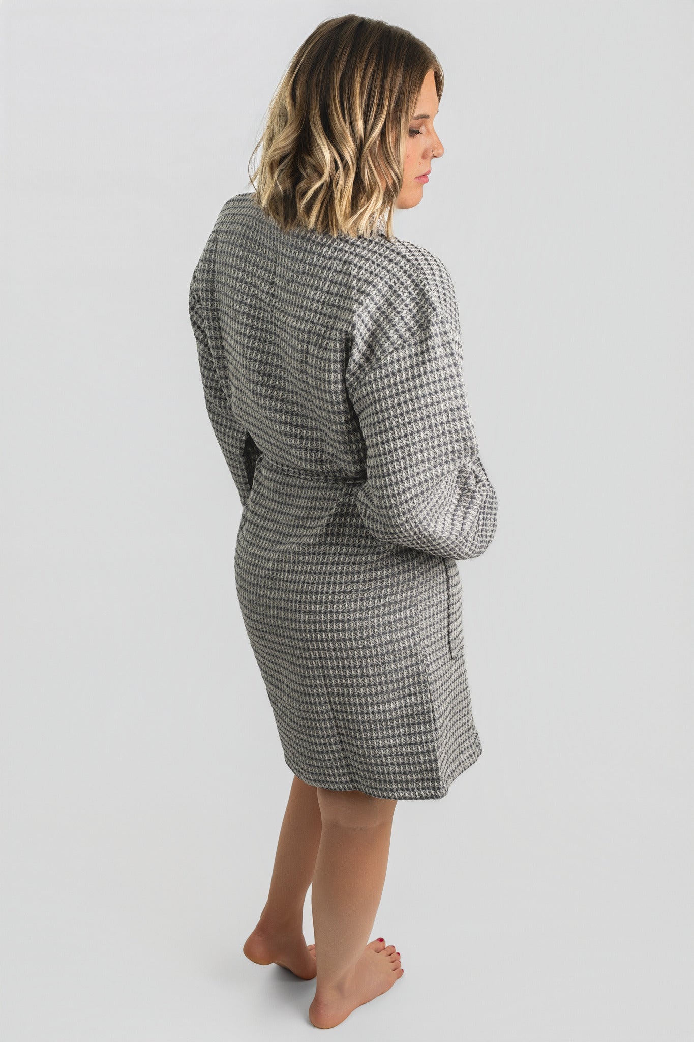 Waffle Weave Peshtemal Bathrobe | Gray_NewSeason