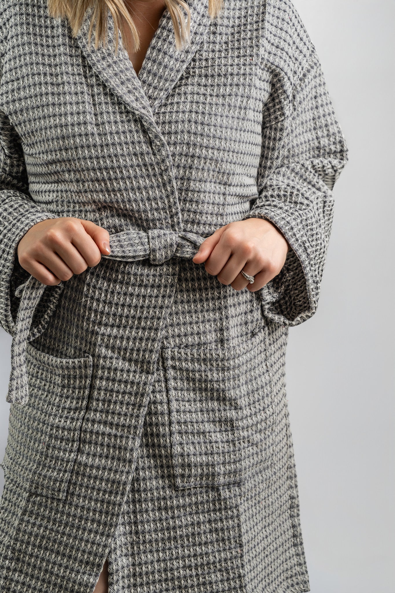 Waffle Weave Peshtemal Bathrobe | Gray_NewSeason